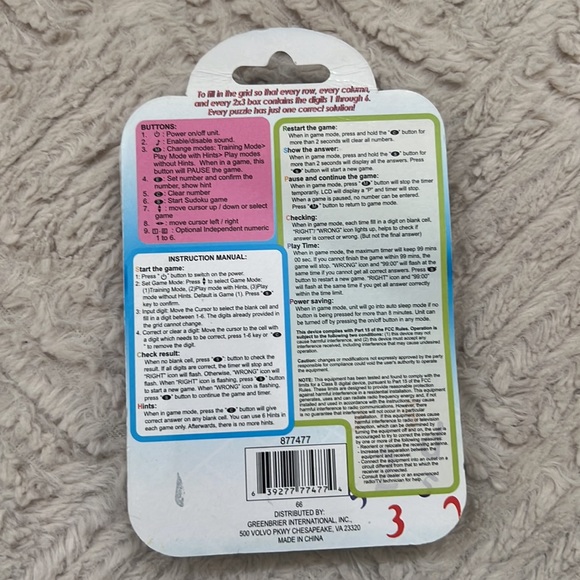 Mini sudoku Keychain Electronic Handheld Travel Game
New in original packaging - Picture 11 of 16